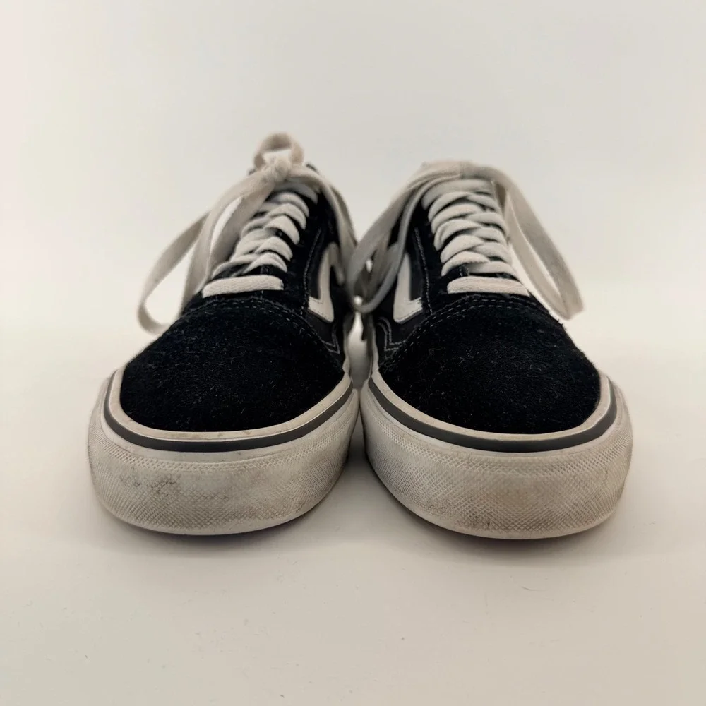 Vans Old Skool Classic Skate Shoes‎ Low Top Black White Suede Canvas Mens 8.5